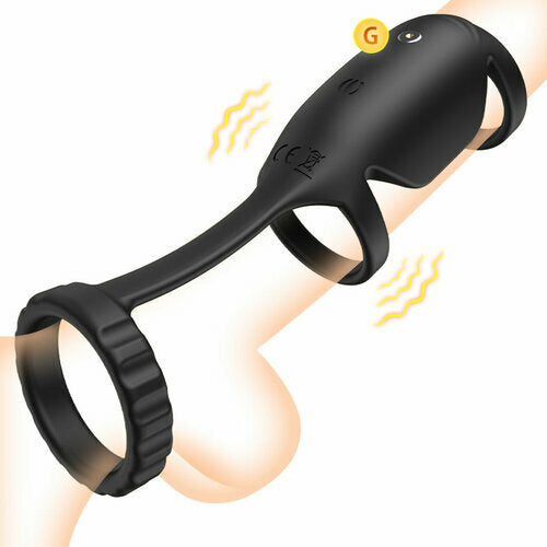 AlluriaToy - Triple Ring 10 Vibration Couples Use Silicone Material Vibrating Cock Ring